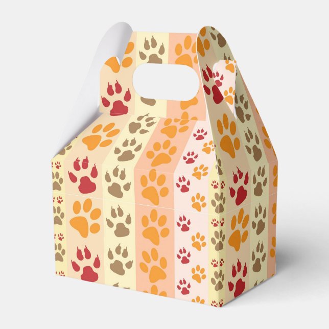 Best Dog Paw Print Pets Pattern Favor Boxes (Front Side)