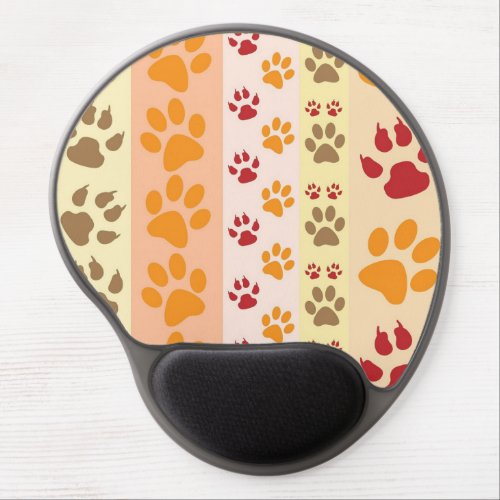 Best Dog Paw Print Pets Pattern Gel Mouse Pad