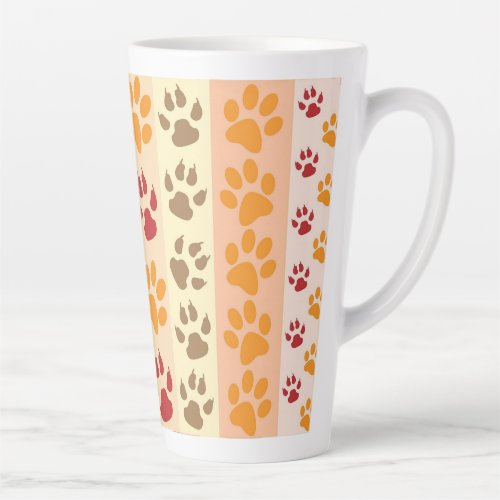 Best Dog Paw Print Pets Pattern Latte Mug