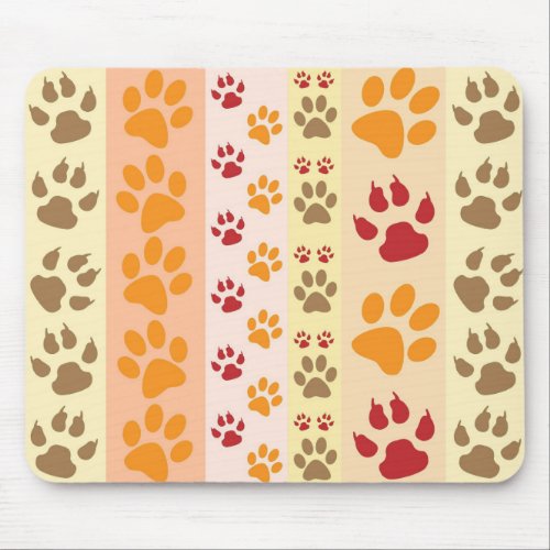 Best Dog Paw Print Pets Pattern Mouse Pad