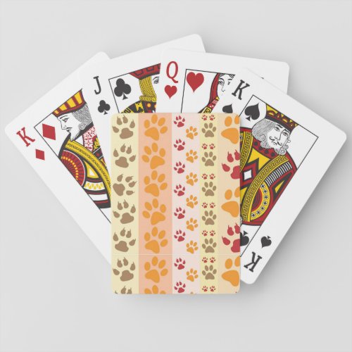 Best Dog Paw Print Pets Pattern Poker Cards