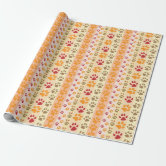 Dog Paw Print color Pattern Wrapping Paper