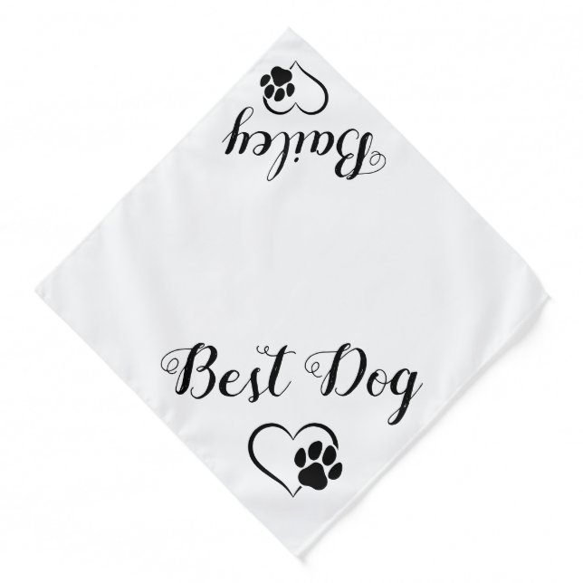 Best Dog Personalized Pet Wedding Bandana (Front)