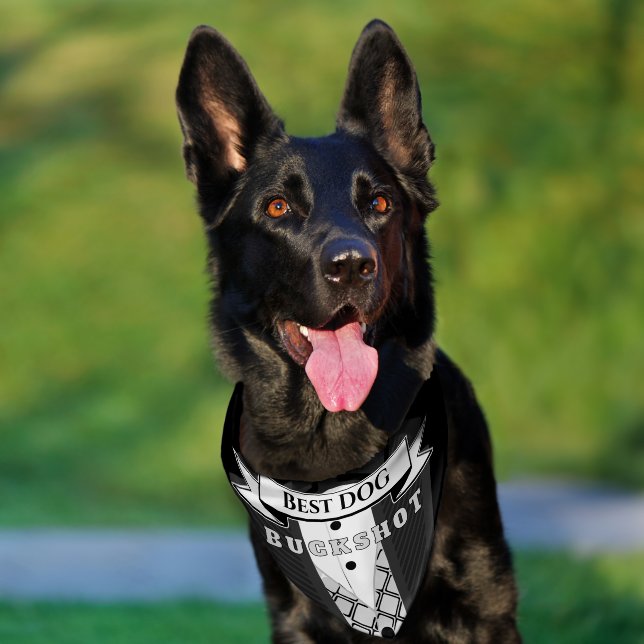 BEST DOG PET'S NAME BOW TIE TUXEDO  PET BANDANA COLLAR (Dog)