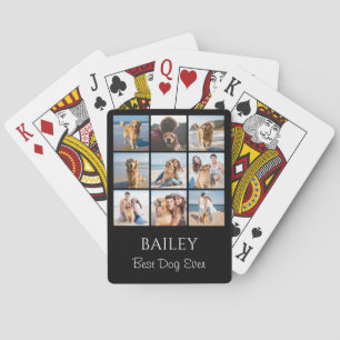 Best Dog Photo Collage Personalized Poker Cards