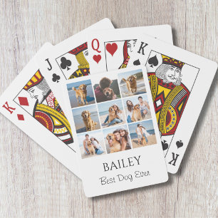 Best Dog Photo Collage Personalized Poker Cards