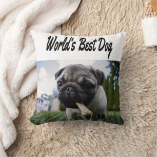 Best Dog Photo Throw Pillow