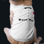 Best Dog T-shirt<br><div class="desc">Graphics of a tuxedo shirt with a rose in the pocket and a black bow tie, text below reads Best Dog. Perfect for the dog in a wedding.</div>