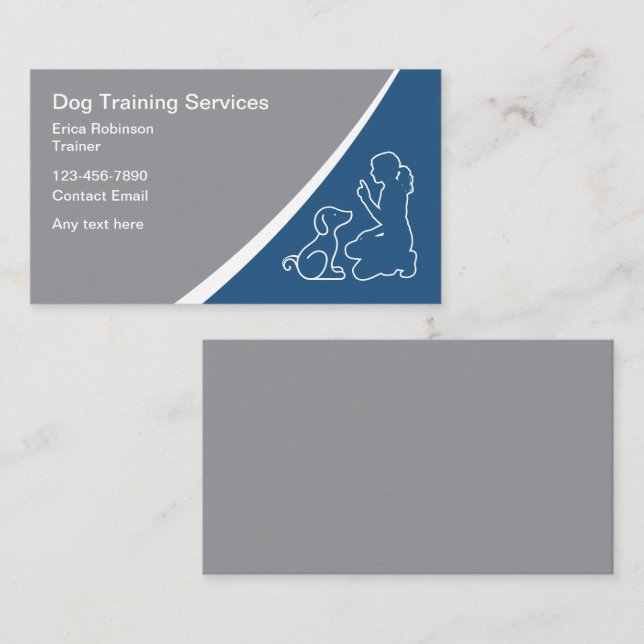 Best Dog Trainer Canine Instructor Business Card (Front/Back)