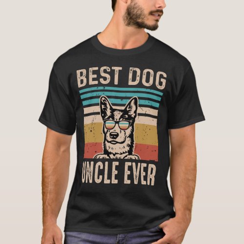 Best Dog UNCLE EVER Vintage Fathers Day T_Shirt