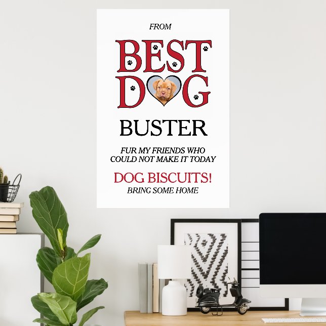 Best Dog Wedding Biscuit Bar With Pets Photo Poster (Home Office)