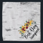 Best Dog Wedding Pet  Personalized Sunflower Wood Bandana<br><div class="desc">This design may be personalized by choosing the Edit Design option. You may also transfer onto other items. Contact me at colorflowcreations@gmail.com or use the chat option at the top of the page if you wish to have this design on another product or need assistance. See more of my designs...</div>