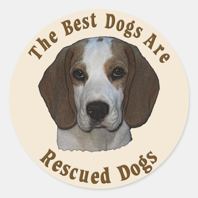 Best Dogs Are Rescued - Beagle Classic Round Sticker (Front)