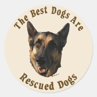 Best Dogs Are Rescued - German Shepherd Dog Classic Round Sticker