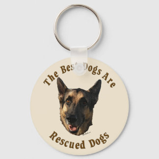 Best Dogs Are Rescued - German Shepherd Dog Keychain