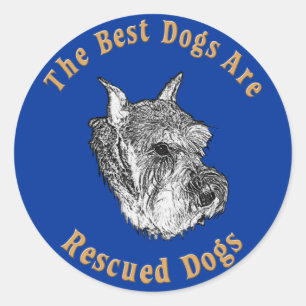 Best Dogs Are Rescued Standard Schnauzer) Classic Round Sticker