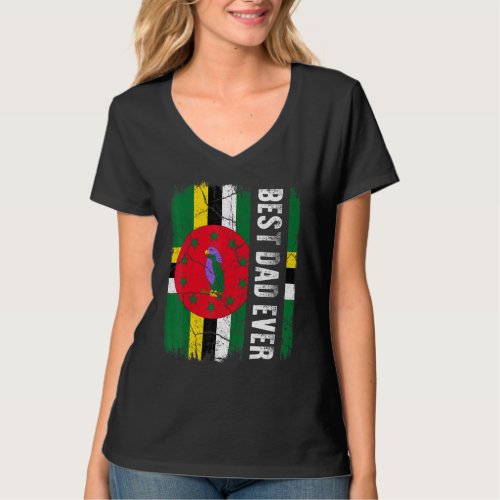 Best Dominican Dad Ever Dominica Flag Fathers Day T_Shirt