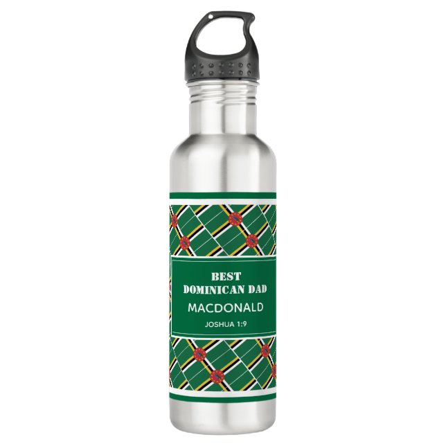 BEST DOMINICAN DAD STAINLESS STEEL WATER BOTTLE (Front)