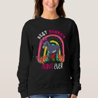 Best Donkey Aunt Ever Cute Donkey Bow Tie Farm Mot Sweatshirt