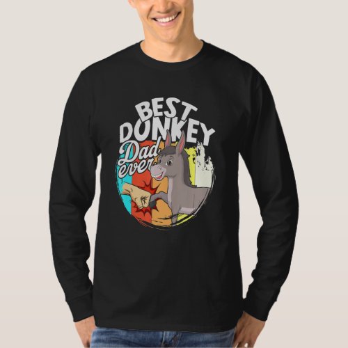 Best Donkey Dad Ever Retro Farm Farmer Animal Donk T_Shirt
