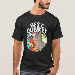 Best Donkey Dad Ever Retro Farm Farmer Animal Donk T-Shirt