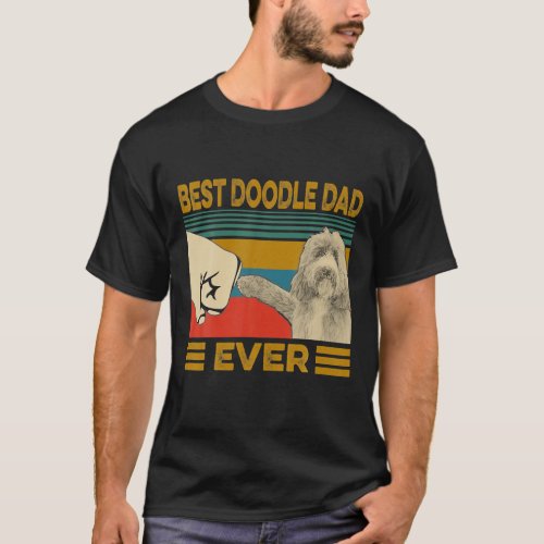 Best Doodle Dad Ever Retro Dog Lover Father Day T_Shirt