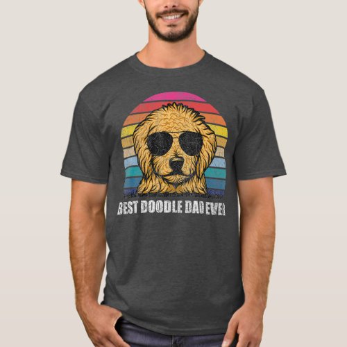 Best Doodle Dad Ever  Vintage Retro Goldendoodle T_Shirt