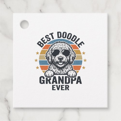 Best Doodle Grandpa Ever Vintage Dog Shirt Design_ Favor Tags
