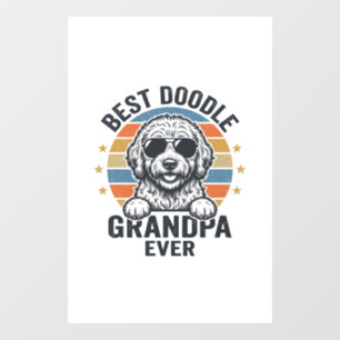 Best Doodle Grandpa Ever Vintage Dog Shirt Design_ Window Cling