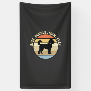 Best Doodle Mom Ever Retro Dog Banner