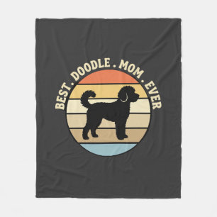 Best Doodle Mom Ever Retro Dog Fleece Blanket