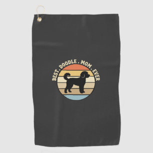 Best Doodle Mom Ever Retro Dog Golf Towel