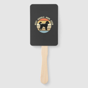 Best Doodle Mom Ever Retro Dog Hand Fan