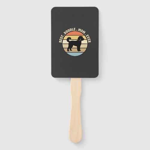 Best Doodle Mom Ever Retro Dog Hand Fan