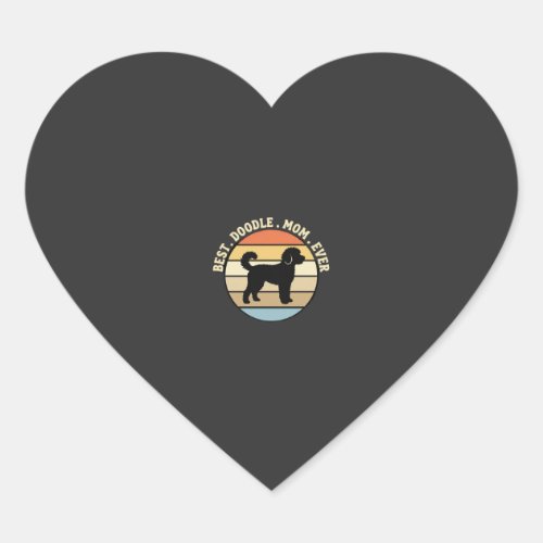Best Doodle Mom Ever Retro Dog Heart Sticker