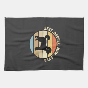 Best Doodle Mom Ever Retro Dog Kitchen Towel