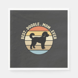 Best Doodle Mom Ever Retro Dog Napkins