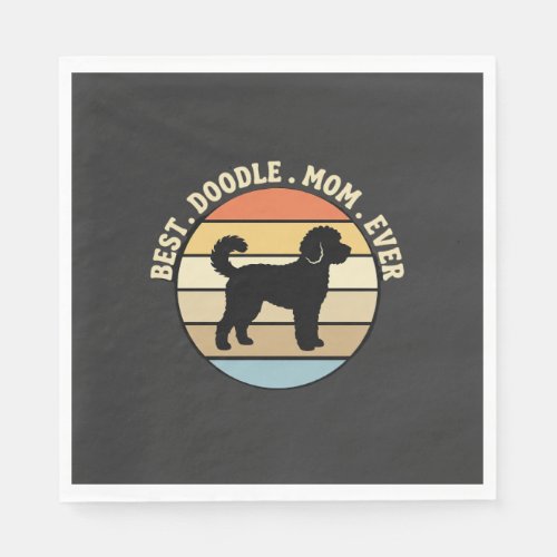 Best Doodle Mom Ever Retro Dog Napkins