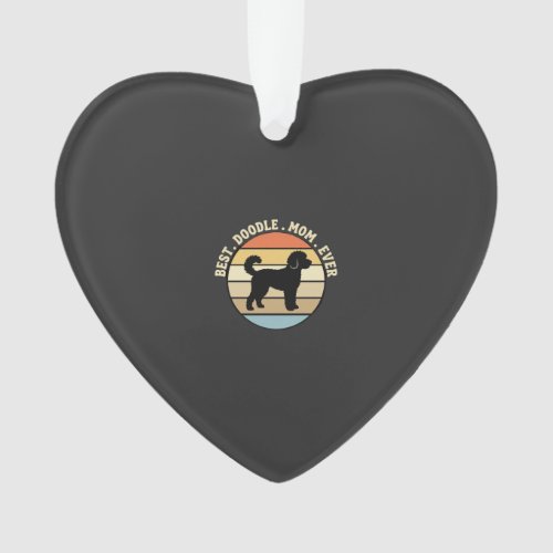 Best Doodle Mom Ever Retro Dog Ornament