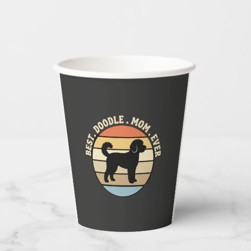 Best Doodle Mom Ever Retro Dog Paper Cups