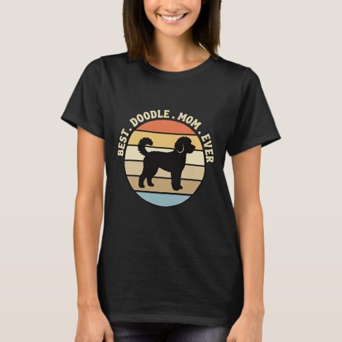 Best Doodle Mom Ever Retro Dog T-Shirt