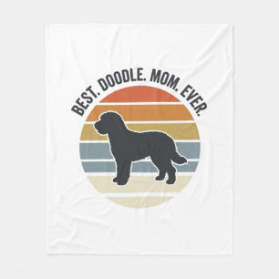 Best Doodle Mom Ever Vintage Dog Mom Design_1 Fleece Blanket