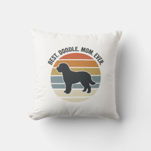Best Doodle Mom Ever Vintage Dog Mom Design_1 Throw Pillow
