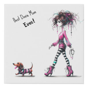 Best Doxie Mom  Faux Canvas Print