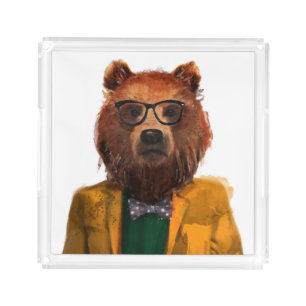 Best Dressed Bear Acrylic Tray