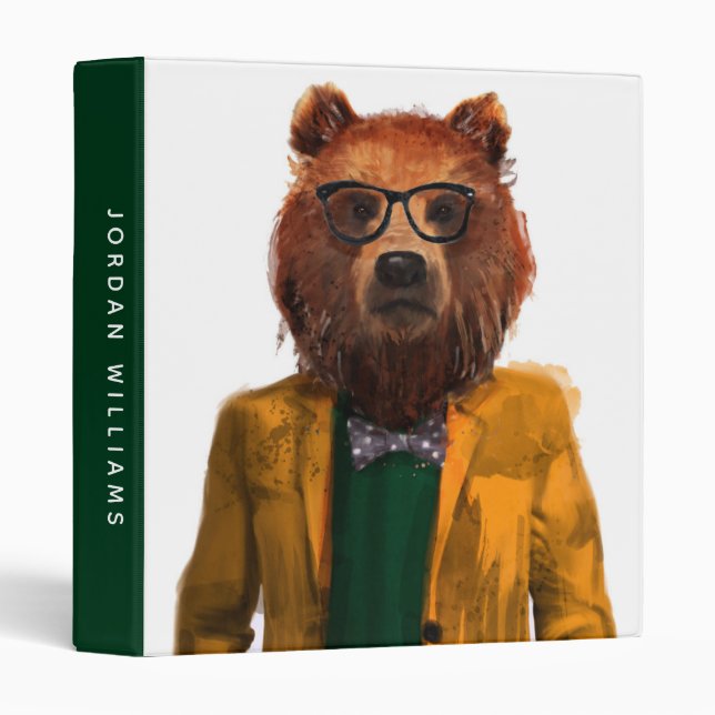 Best Dressed Bear | Add Your Name 3 Ring Binder (Front/Spine)