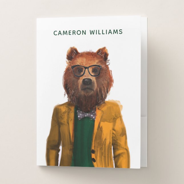 Best Dressed Bear | Add Your Name Pocket Folder (Front)