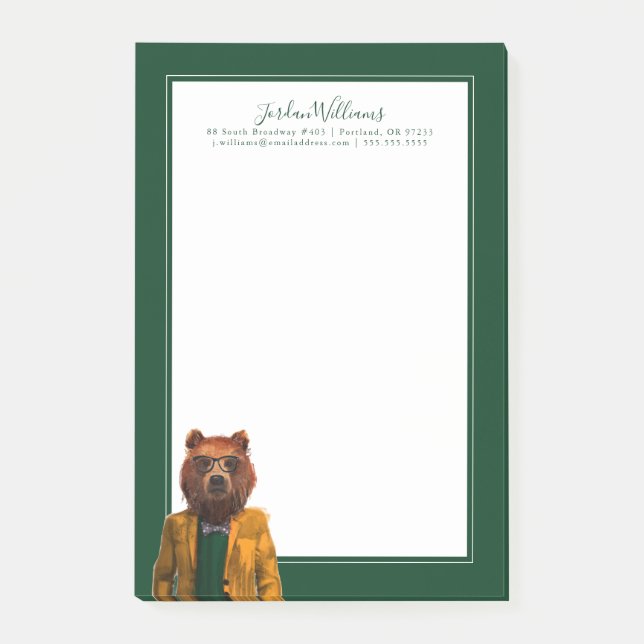 Best Dressed Bear | Add Your Name Post-it Notes (Front)