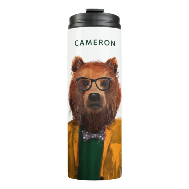 Best Dressed Bear | Add Your Name Thermal Tumbler (Front)
