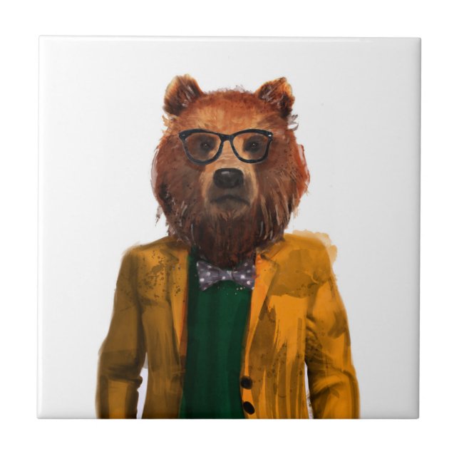Best Dressed Bear Ceramic Tile (Front)
